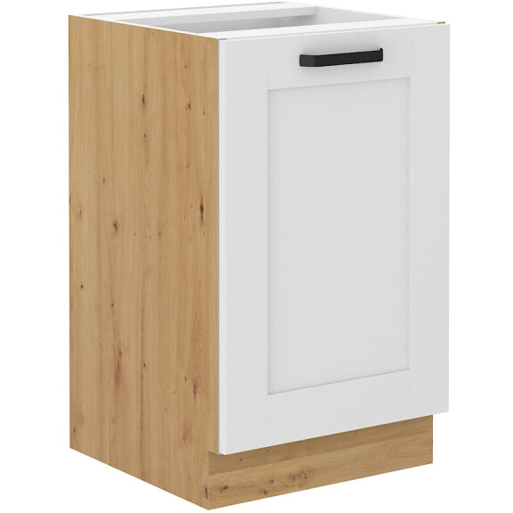 Szafka kuchenna dolna pod zlew LUNA 50 ZL 1F Biały/Dąb Artisan
