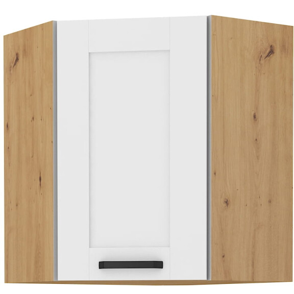 Szafka kuchenna wisząca górna narożna LUNA 58x58 GN-72 1F Biały/Dąb Artisan