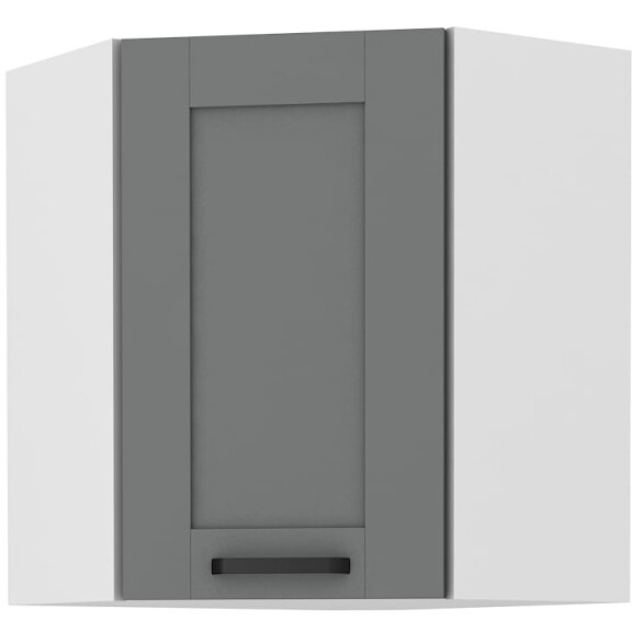 Szafka kuchenna wisząca górna narożna LUNA 58x58 GN-72 1F Szary/Biały