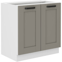 Szafka kuchenna dolna LUNA 80 D 2F BB Gliniasty Szary/Biały