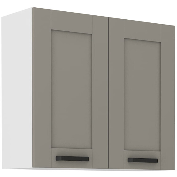 Szafka kuchenna wisząca górna LUNA 80 G-72 2F Gliniasty Szary/Biały