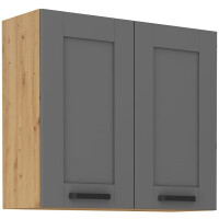 Szafka kuchenna wisząca górna LUNA 80 G-72 2F Szary/Dąb Artisan