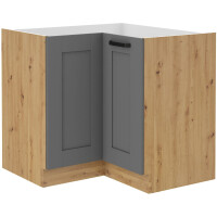 Szafka kuchenna dolna narożna LUNA 89x89 DN 1F Szary/Dąb Artisan