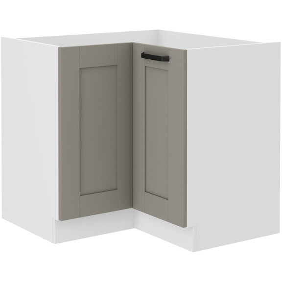 Szafka kuchenna dolna narożna LUNA 89x89 DN 1F Gliniasty Szary/Biały