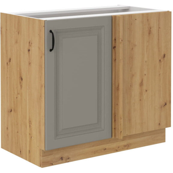 Szafka kuchenna dolna narożna dostawna STILO 105 ND 1 F Gliniasty Szary/Dąb Artisan