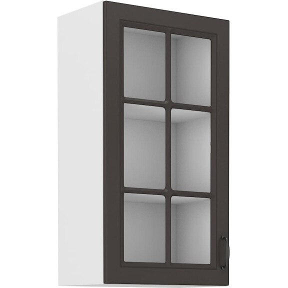 Szafka kuchenna wisząca górna z witryną STILO 40 GS-90 1F Grafit/Biały