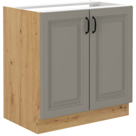 Szafka kuchenna pod zlew STILO 80 ZL 2F Gliniasty Szary/Dąb Artisan