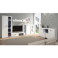 Meblościanka do salonu Rumba WH01 z komodą WH20 2D 2S Biały