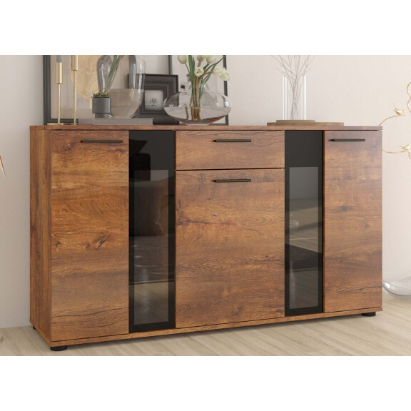 Komoda z szufladą Salsa DL20 3D 1S Dąb Lefkas + LED