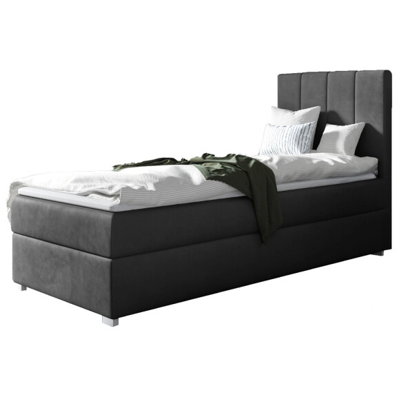 Łóżko tapicerowane kontynentalne 70x200 Jednoosobowe Brandi Prawe Szare