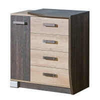 Komoda z szufladami 80 cm do sypialni prawa Romero R14P 1F4S Dąb Canyon/Arusha