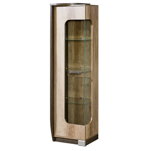 Witryna z narożnym przeszkleniem lewa Romero R2L 1D + LED Dąb Canyon/Arusha