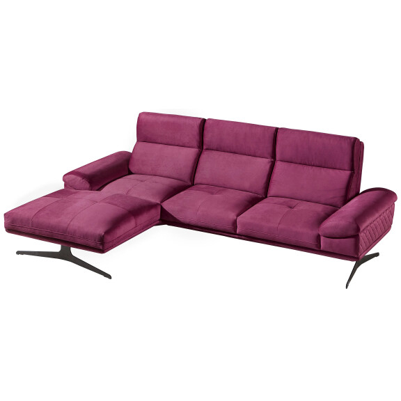 Duży narożnik do salonu nierozkładany lewy Galaxy Różowy