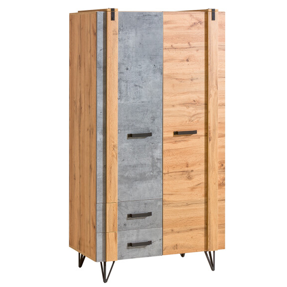 Szafa 90 cm do sypialni Lofter LO1 Beton Dąb Wotan