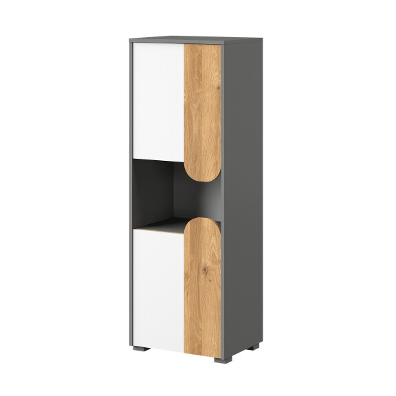 Szafka do pokoju młodzieżowego Carini CA4 Dąb Nash/Biały Brylantowy/Grafit