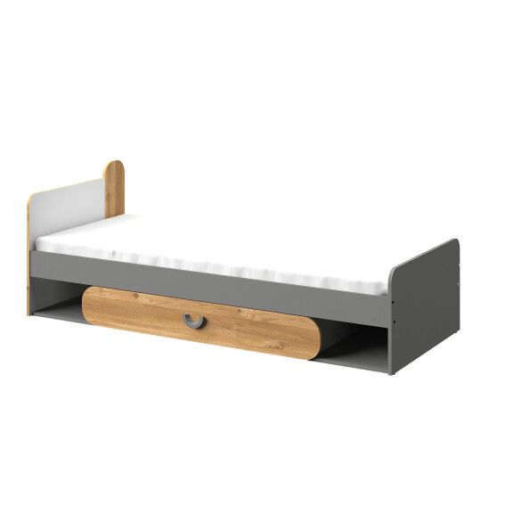 Łóżko młodzieżowe 80x190 Carini CA11 Dąb Nash/Biały Brylantowy/Grafit