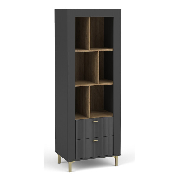 Regał pokojowy Mossa MO4 Czarny/Dąb Whisky