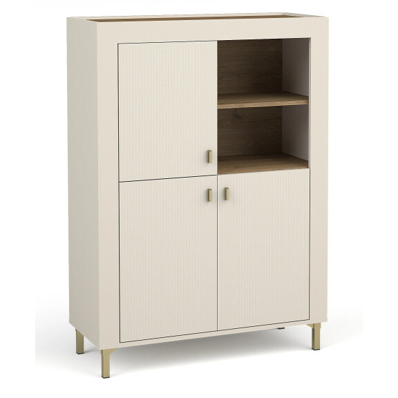 Komoda trzydrzwiowa do salonu Mossa MO5 Cashmere/Dąb Whisky