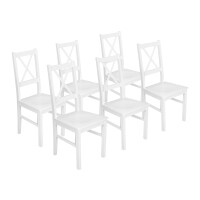 Zestaw 6x Krzesło do kuchni jadalni drewniane NIL10D Białe