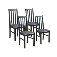 Zestaw 4x Krzesło do salonu jadalni drewniane BOS10 Czarne/Szare