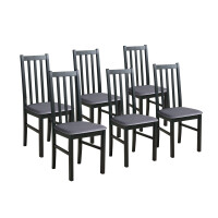 Zestaw 6x Krzesło do salonu jadalni drewniane BOS10 Czarne/Szare