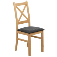 Krzesło krzyżak drewniane do jadalni Dąb Artisan/Grafit
