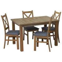 Komplet stół 120x80 z 4 krzesłami do jadalni M008-4 Dąb Artisan