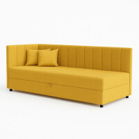 Tapczan łóżko jednoosobowe z pojemnikiem Sofaro Plus 90x200 Musztardowe