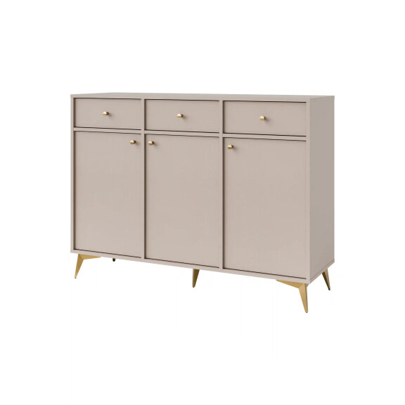 Komoda z szufladami do salonu Sakai 1 3F 3S T827 Beżowy