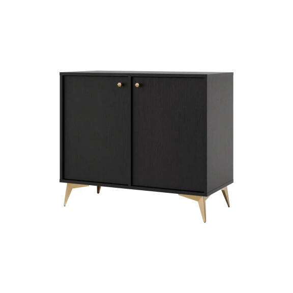 Komoda dwudrzwiowa do salonu Sakai 1 2F T812 Czarny