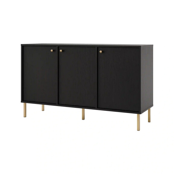 Komoda trzydrzwiowa do salonu Sakai 2 3F T813 Czarny