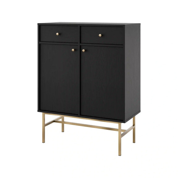 Komoda z szufladami do salonu Sakai 3 2F 2S T826 Czarny