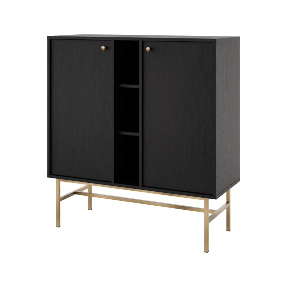 Komoda dwudrzwiowa do salonu Sakai 3 2F T822 Czarny