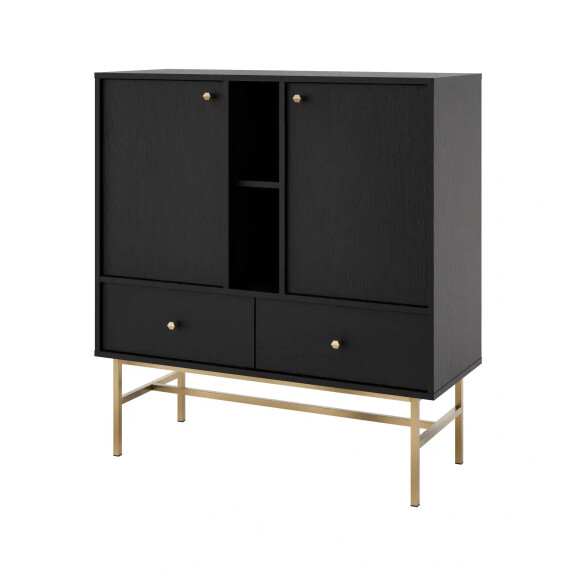 Komoda z szufladami do salonu Sakai 3 2F 2S T825 Czarny