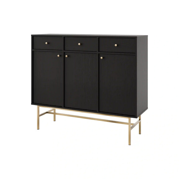 Komoda z szufladami do salonu Sakai 3 3F 3S T827 Czarny