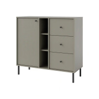 Komoda z szufladami do salonu Sakai 2 1F 3S T824 Eukaliptus