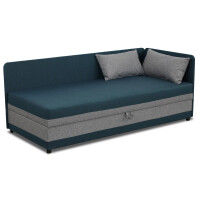 Tapczan łóżko jednoosobowe z pojemnikiem Hirek Eko 90x200 Turkusowe/Szare