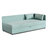 Tapczan łóżko jednoosobowe z pojemnikiem Hirek Eko 80x200 Miętowy