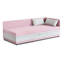 Tapczan łóżko jednoosobowe z pojemnikiem Hirek Eko 80x200 Różowy/Szary