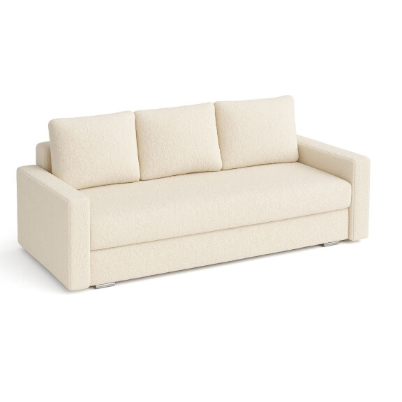 Kanapa rozkładana trzyosobowa z funkcją spania SILVER PRIMA boucle kremowa