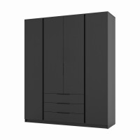 Szafa do przedpokoju 4-drzwiowa z szufladami i półkami Dravero BL/BL 4F 3S