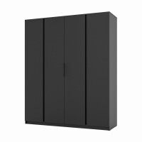 Szafa do przedpokoju i sypialni 4-drzwiowa z półkami Dravero BL/BL 4F