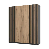 Szafa do przedpokoju i sypialni 4-drzwiowa z lamelami Dravero BL/EV-BL 2LAM 2F