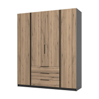 Szafa do przedpokoju 4-drzwiowa z szufladami i półkami Dravero BL/EV 4F 3S