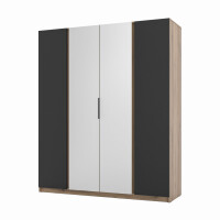 Szafa do przedpokoju i sypialni 4-drzwiowa z lustrem Dravero EV/BL 2F 2L