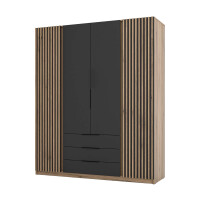 Szafa do przedpokoju 4-drzwiowa z szufladami i lamelami Dravero EV/BL-EV 2LAM 2F 3S