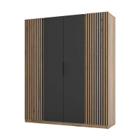 Szafa do przedpokoju i sypialni 4-drzwiowa z lamelami Dravero EV/BL-EV 2LAM 2F