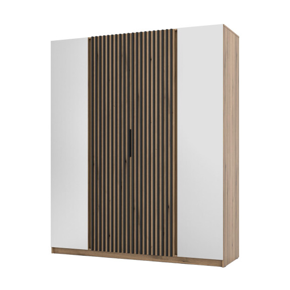 Szafa do przedpokoju 4-drzwiowa z lustrem i lamelami Dravero EV/EV 2L 2LAM