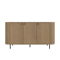 Komoda do salonu z trzema drzwiami i ryflowaniami Flana 830 3F Dąb Cremona