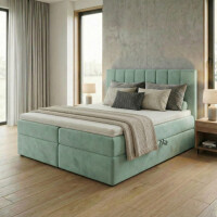 Łóżko kontynentalne 160x200 SONNO BELLO z 2 pojemnikami miętowe